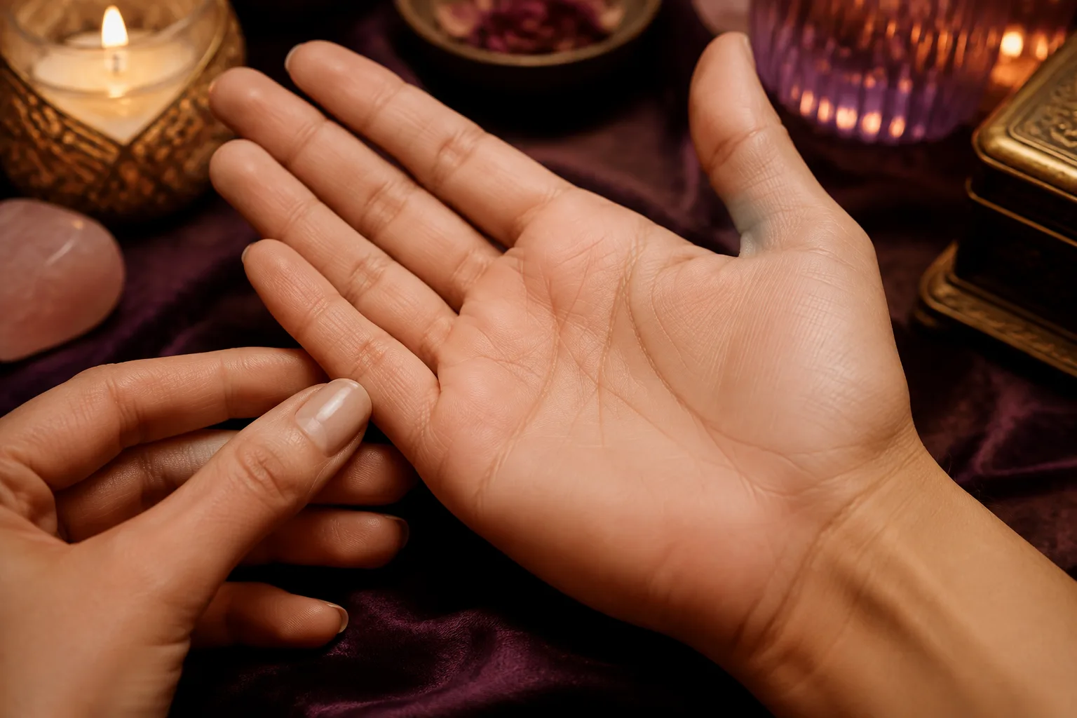Open palm turned to show the relationship-line area below the little finger
