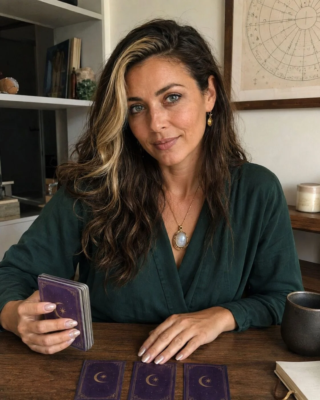 Psychic Maria in her warm reading room